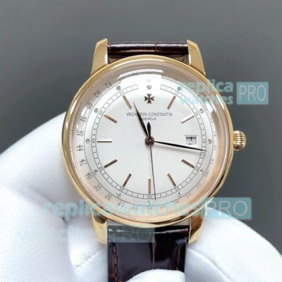 TW Factory Swiss Cloned Vacheron Constantin 9015 Patrimony 42mm Rose Gold Case Watch 
